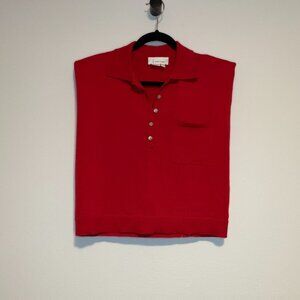 Anthropologie “by Anthropologie” Red Sleeveless Polo Sweater Vest Size S